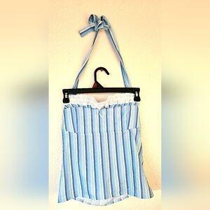 Striped Blue & White Halter Top
